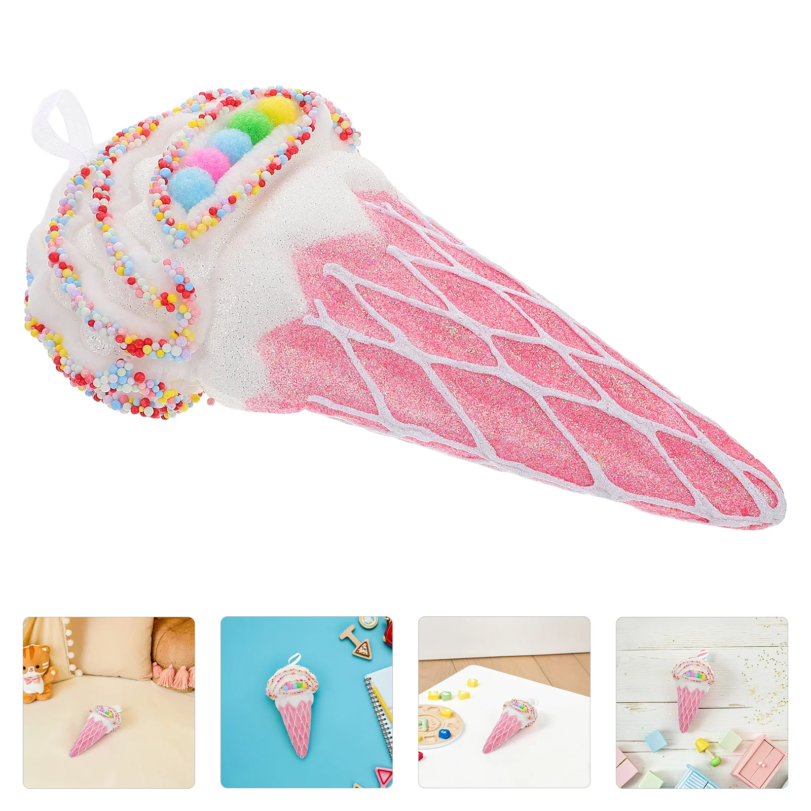 

Large Ice Cream Prop Kids Party Fake Ice Cream Cone Vibrant Color Photo Prop Cosplay Party Decoration Stage Use