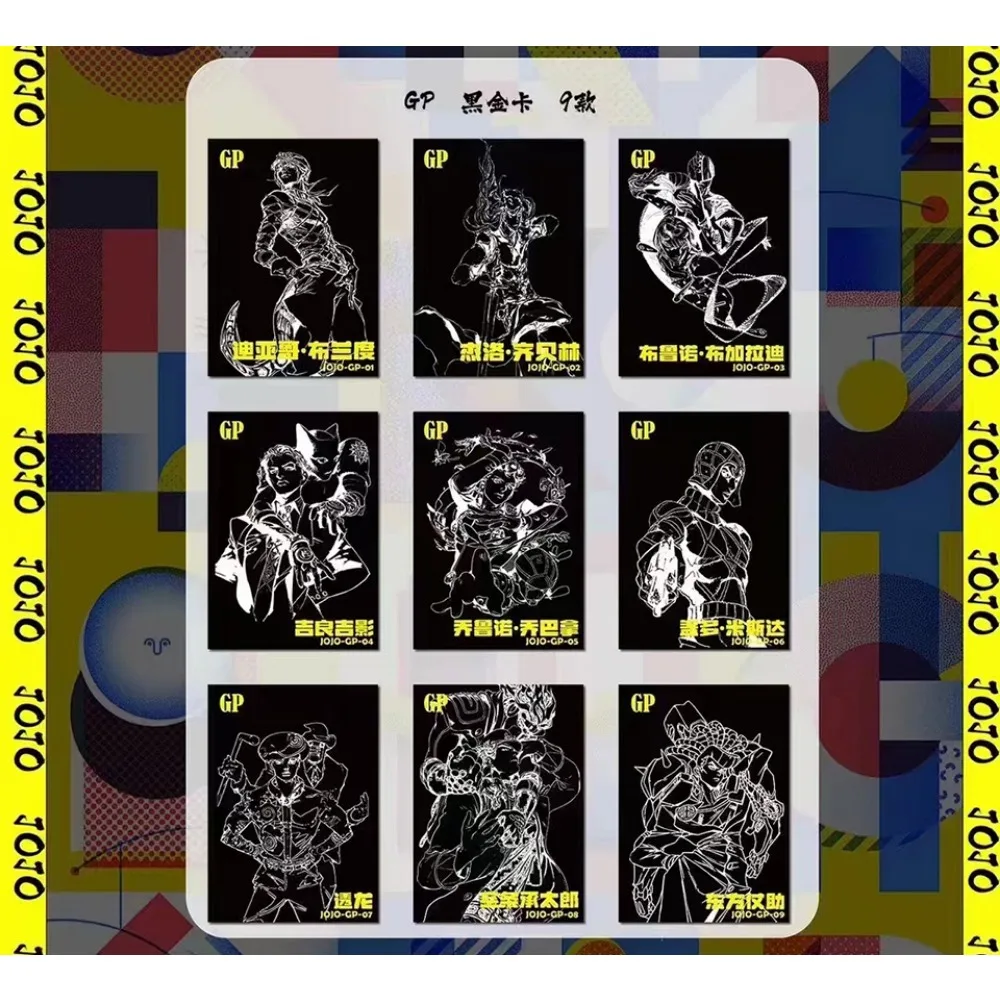 JoJo Bizarre Adventure Collection Cards Hot Blooded Battle Anime Giorno Giovanna Jolyne Cujoh Broken Glass Comic Style Card Gift