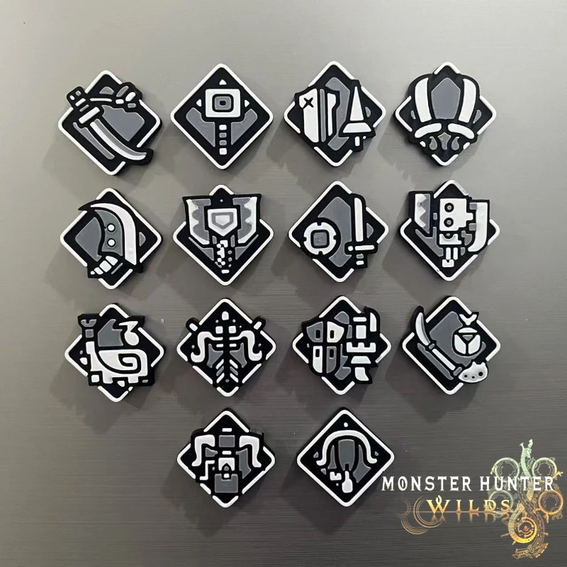 

Game Monster Hunter Wilds MONSTER HUNTER RISE: SUNBREAK Cosplay Frigerator Magnet 3D Printing Magnetic Sticker Accessories Props
