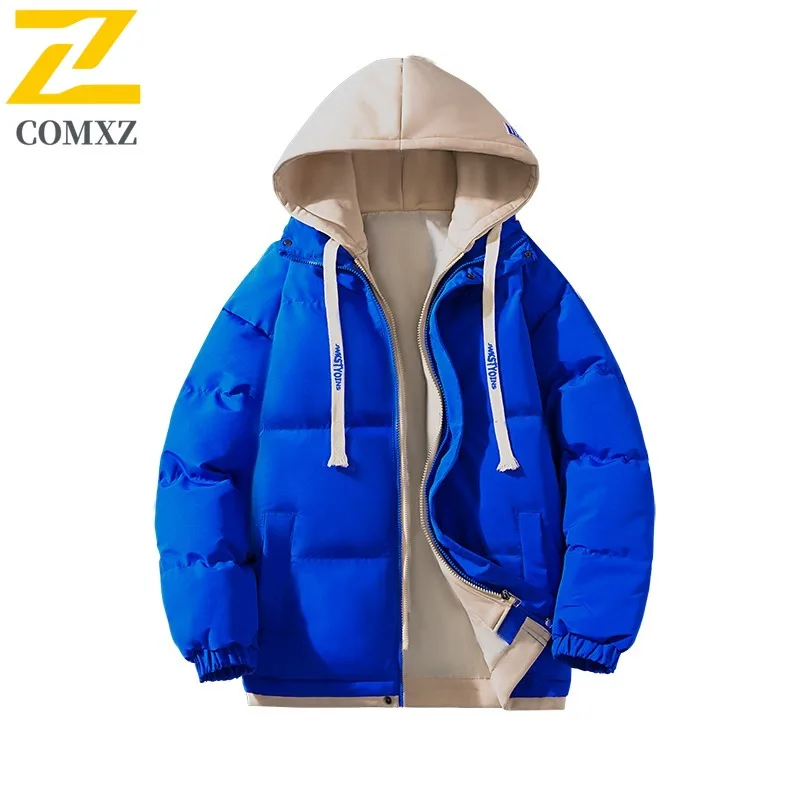 

COMXZ Classic Hooded Mens Padded Jacket Mountaineering Windproof Warm Parka Daily Style Comfortable Cold Resistant Winter Coat