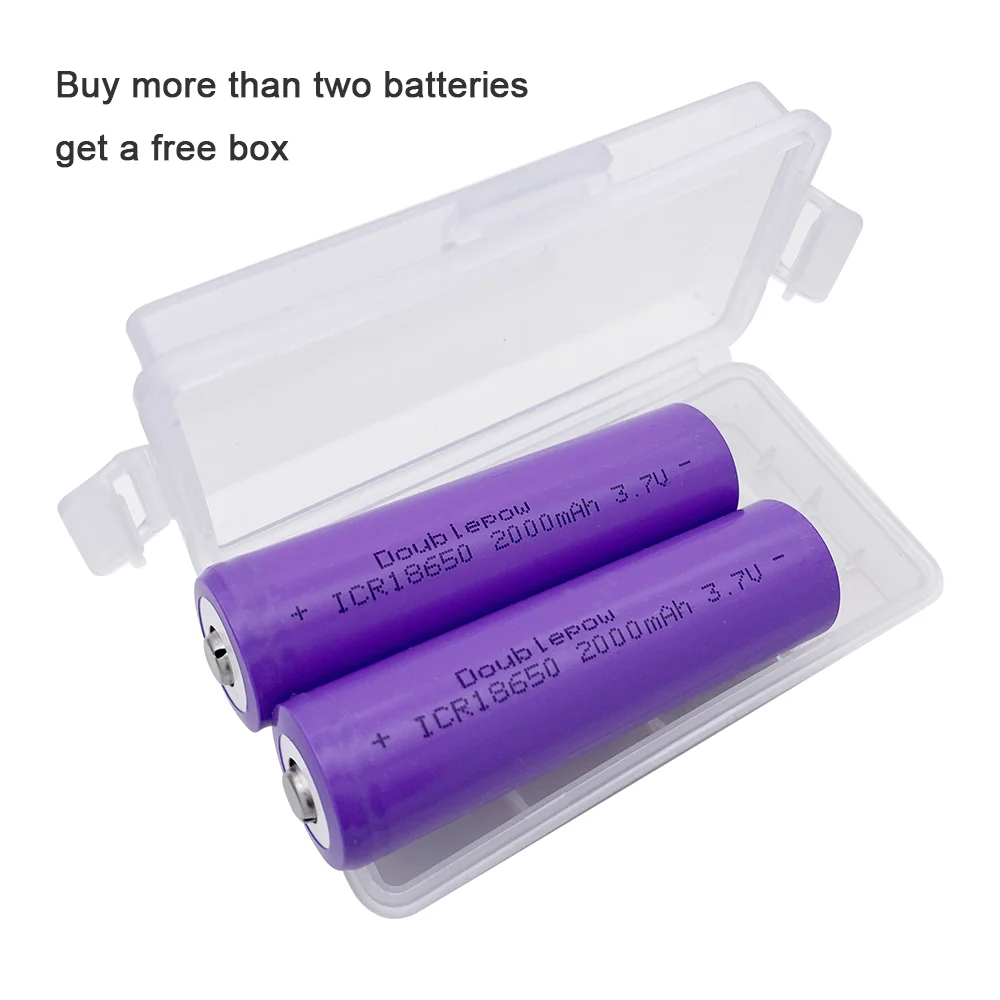 NEW original Doublepow 18650 battery 3.7V 2000mah 18650 lithium rechargeable battery for flashlight etc