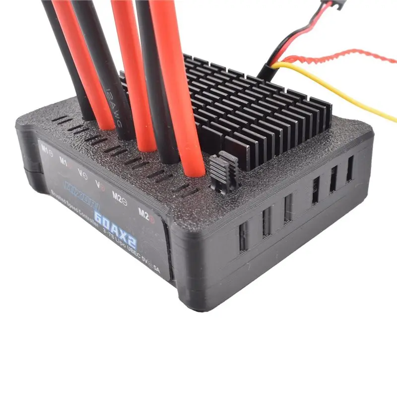 AS96-60Ax2 Dual Way Bidirectional Brushed ESC 3-7S UBEC 5V 5A With XT60+4Mm Banana Plug For RC Model Boat/Tank/Car