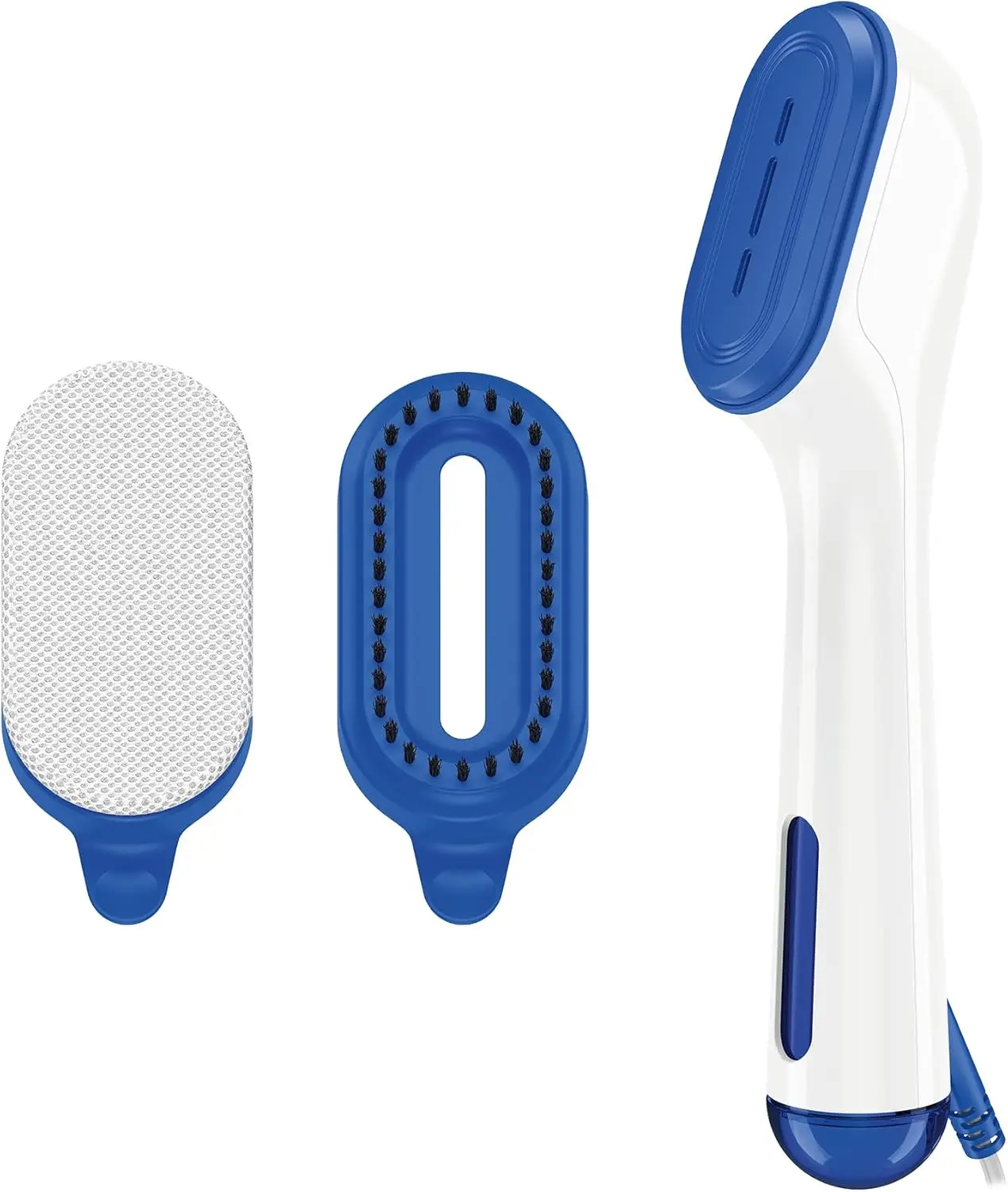 Vaporizador y Plancha de Ropa Portátiles 2 en 1, Plancha de Vapor con Base de Cerámica, Calentamiento en 25 Segundos, 12 Minutos de Vapor Continuo, Blanco y Azul