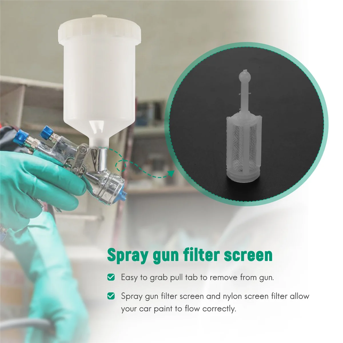 24 Pcs Universal Gravitation Spray-Gun Filters Fine Mesh, Disposable Gravitation Feed Spray-Gun Paint Strainer HOT