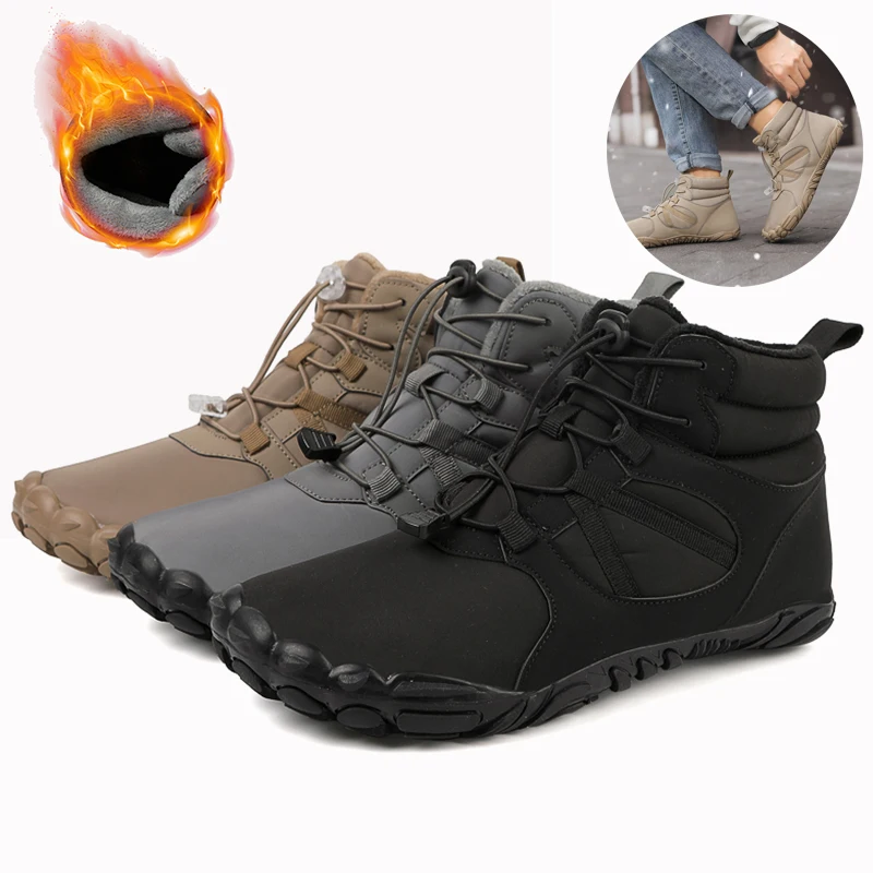 

Waterproof Boots Snow Men Women Winter Barefoot Casual Shoes Outdoor Light Warm Work Ankle Shoes For Trekking Climbing Hiking