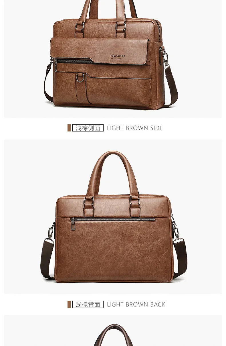 New PU Leather Shoulder Bag Waterproof, Wear-resistant, Retro Briefcase Business Travel Men's Crossbody Bag