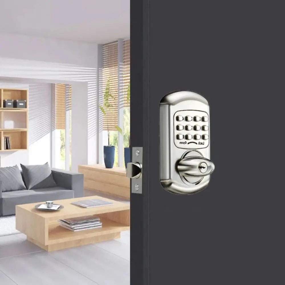 

Plating Locks Mechanical Push Button Door Lock No Need Power Double Exterior Keyless Combination Code Lock High Low Temperature