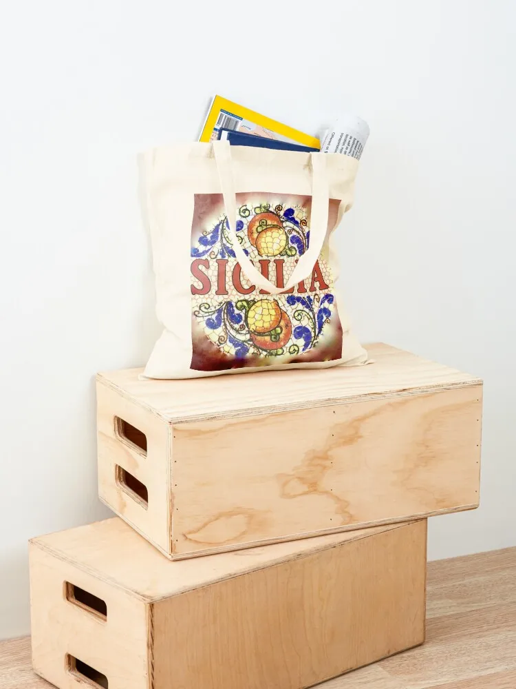 Classic Sicilia Ceramic Pattern Tote Bag shopping cart bags women bag bag luxury women canvas tote
