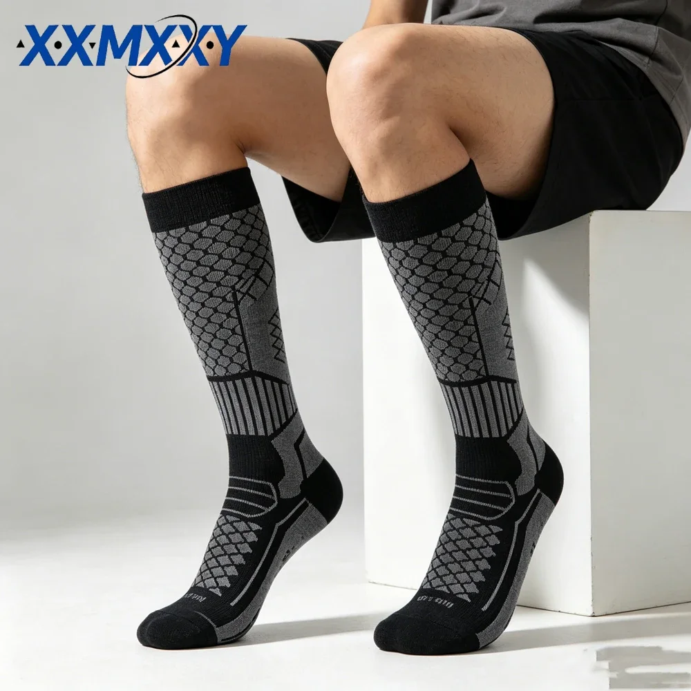 1Pair Moisture-Wicking Thickened Thermal Ski Socks Knee High Anti-Slip Snowboard Stockings Warm Winter Skiing Athletic Socks view 3