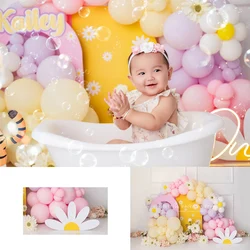 Balloons Arch Photography Backdrops Kids Newborn Photocall Decors Child Kids Photocall Floral Garden Wall Backgrounds