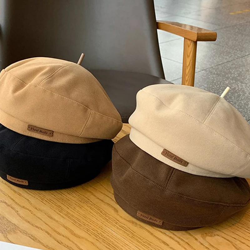 New-Autumn Winter New Sweet Cool Light Luxury Woolen Hats Retro Versatile Berets Cap