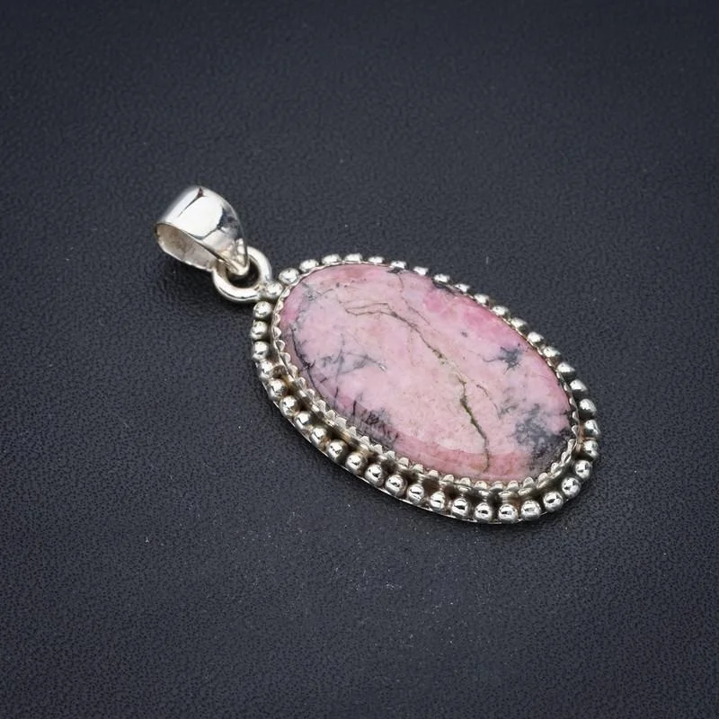 

StarGems Rhodonite Handmade 925 Sterling Silver Pendant 1.75" F3582