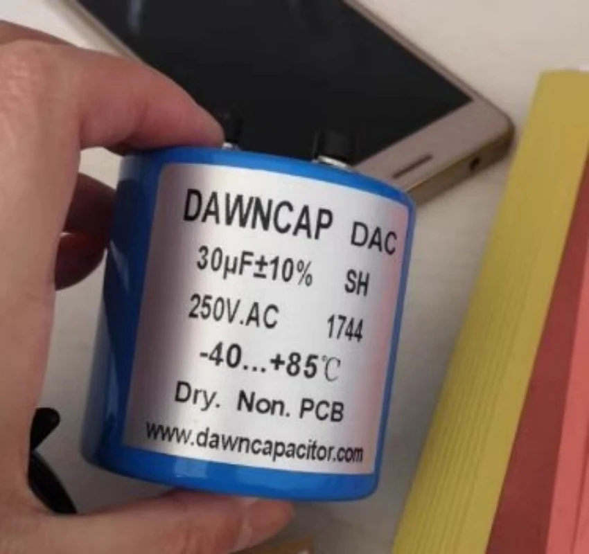 

Новинка, оригинальный конденсатор DAWNCAP 30UF 250V AC LC 60*50 мм, монтажное отверстие: гайка M5