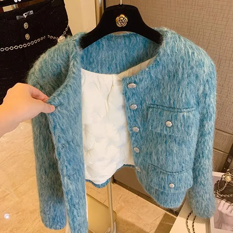 2025 Winter New Down Korean Jacket Fashion Temperament High Sense Warm Plush Woolen Jacket Women's High Street Leisure Coat