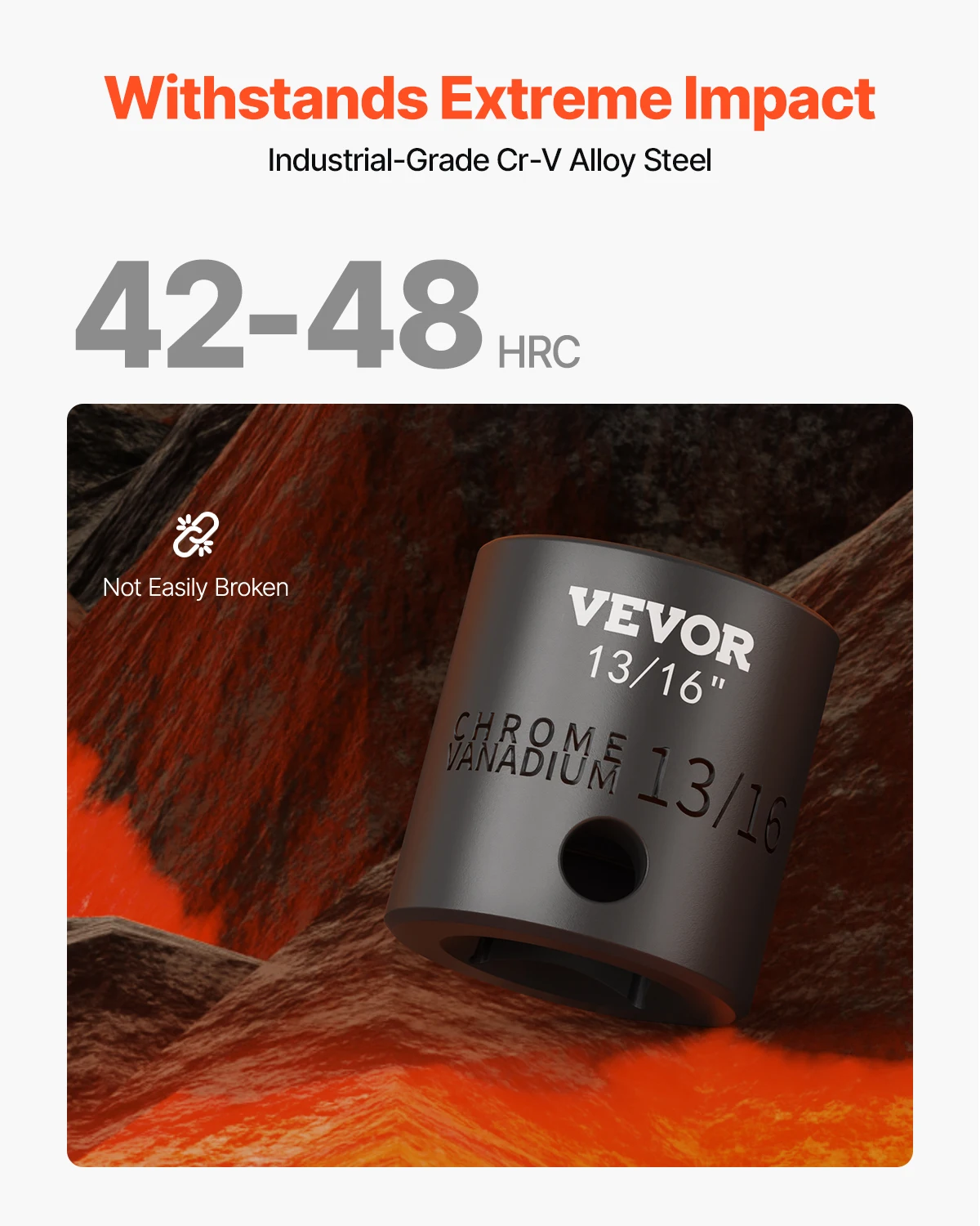 SucceBuy Impact Socket Set 1/2 Inches 19 Piece Impact Sockets Standard Socket Assortment 1/2 Inches Drive Socket Set