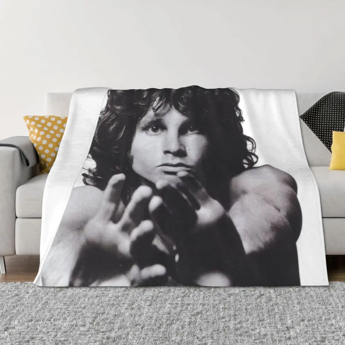 

Jim Morrison TheAmericanPoet The Doors Throw Blanket Flannels christmas decoration Furrys Decoratives Blankets