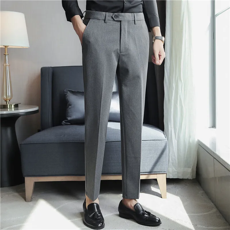 2023 High Waist Casual Straight Leg Long Pants Men's Suits Cool Style Men's Wear High Grade British Pippy and Handsome Pants