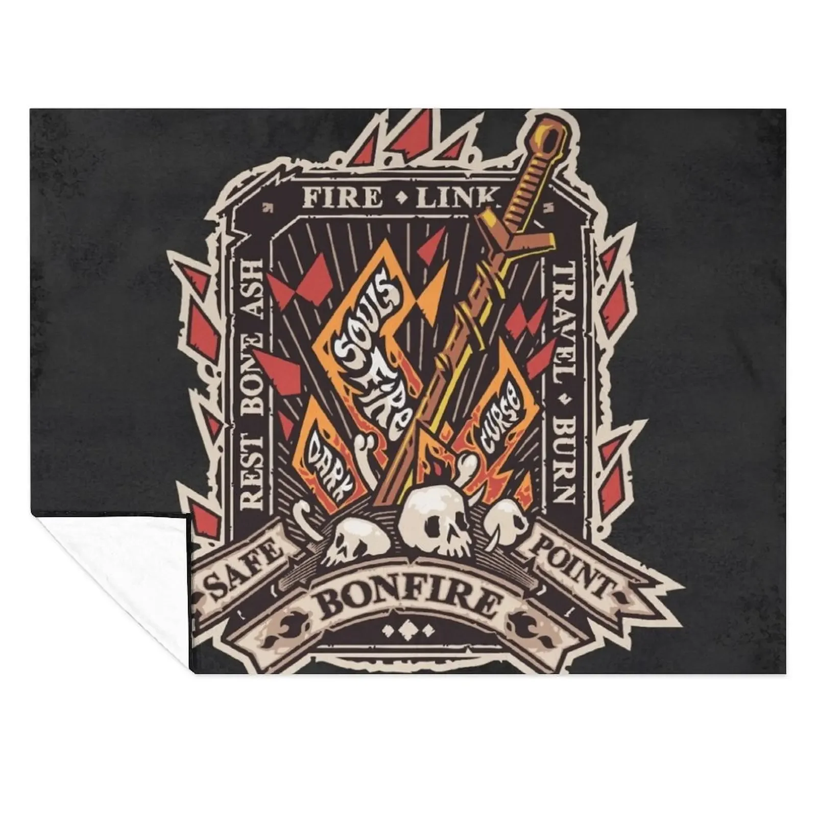 

Dark Bonfire Emblem with Curse Souls Color Throw Blanket Nap Sofas Luxury Thicken Decorative Beds Blankets