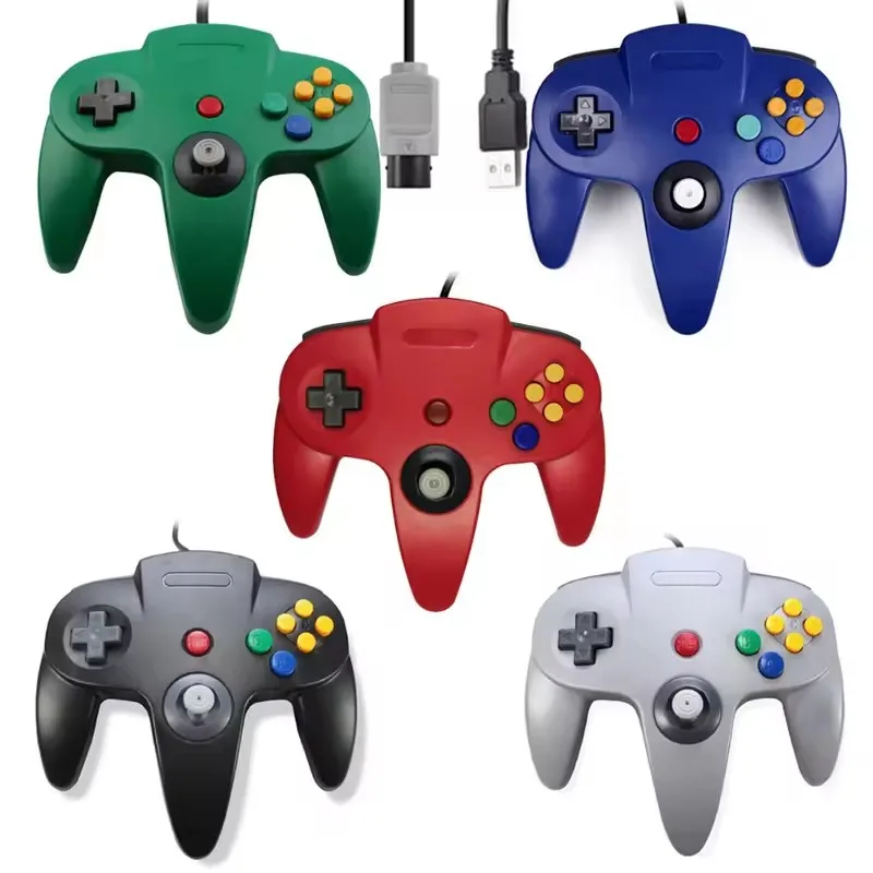 Klasyczny przewodowy do konsoli Nintendo N64 Gamepad / port USB do kontrolera N64 Joystick do konsoli N64 Przewodowy kontroler Gamepad