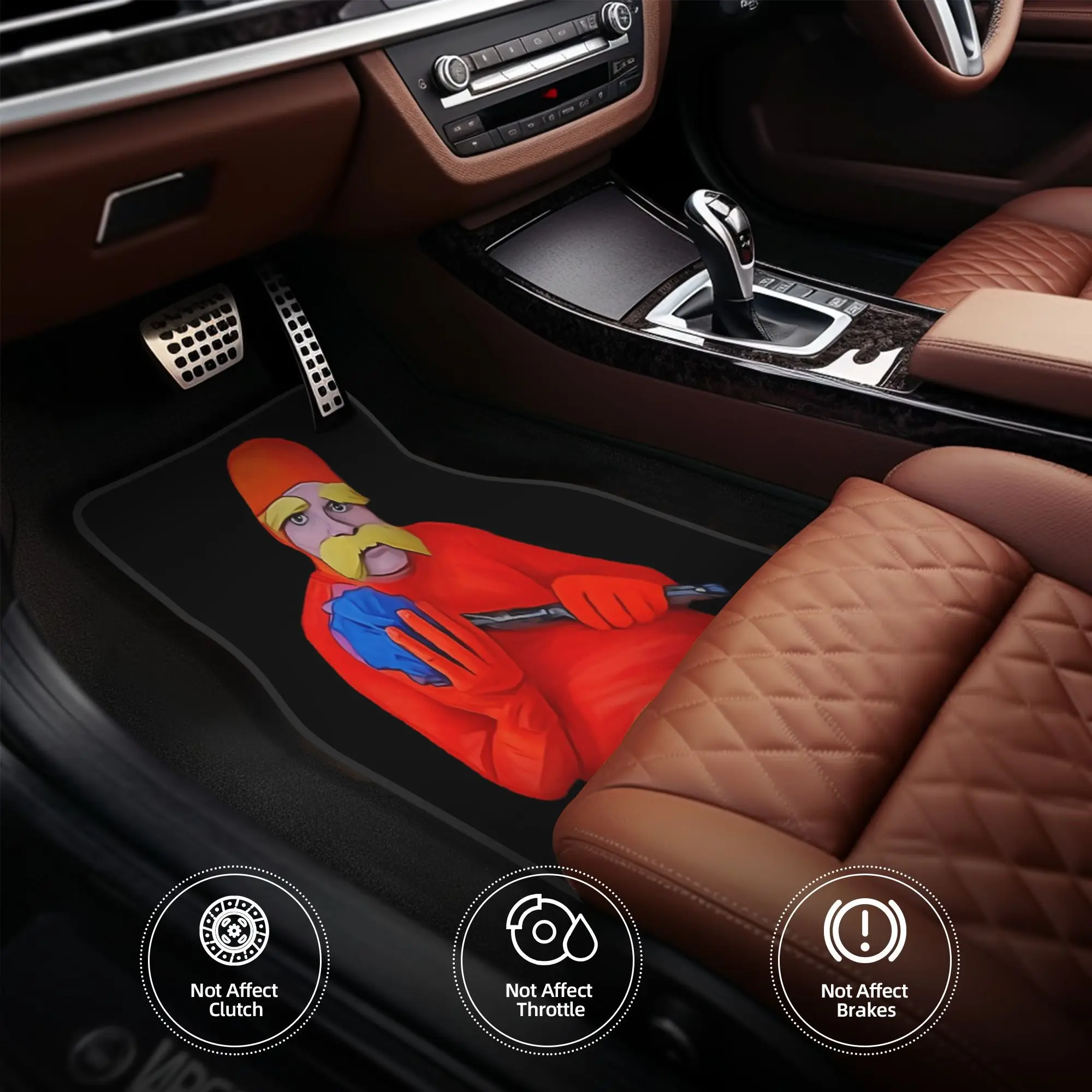 4pcs I'm Bashful Funny And Viral Ash Ashby Bashful Pillow Car Floor Mats, Durable, Fit For Cars, Ideal Gift, Vehicle Interior Ma