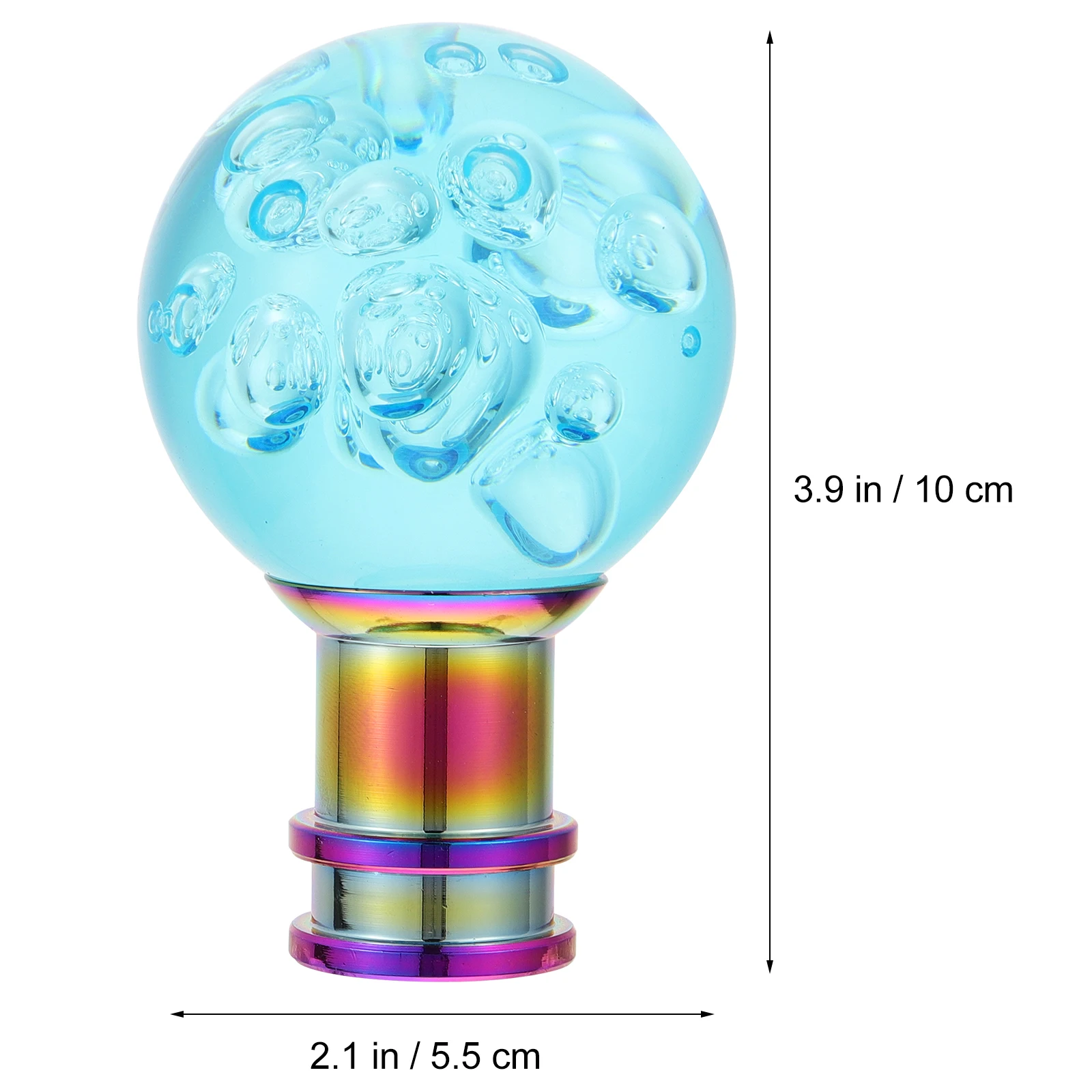 

Gear Knob Head Shift Crystal Car Acrylic Transparent Stainless Steel Round Decor