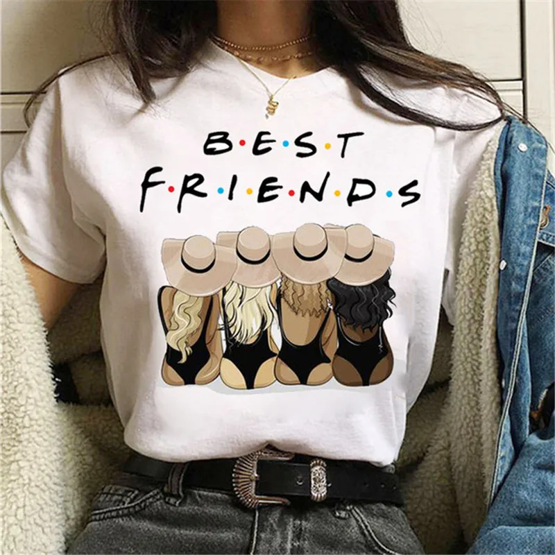 Fashion Friends Women Tshirt Cartoon Graphic Printed Ladies T Shirt Hip Hop Women Shirts Summer Top Streetwear Female Clothes