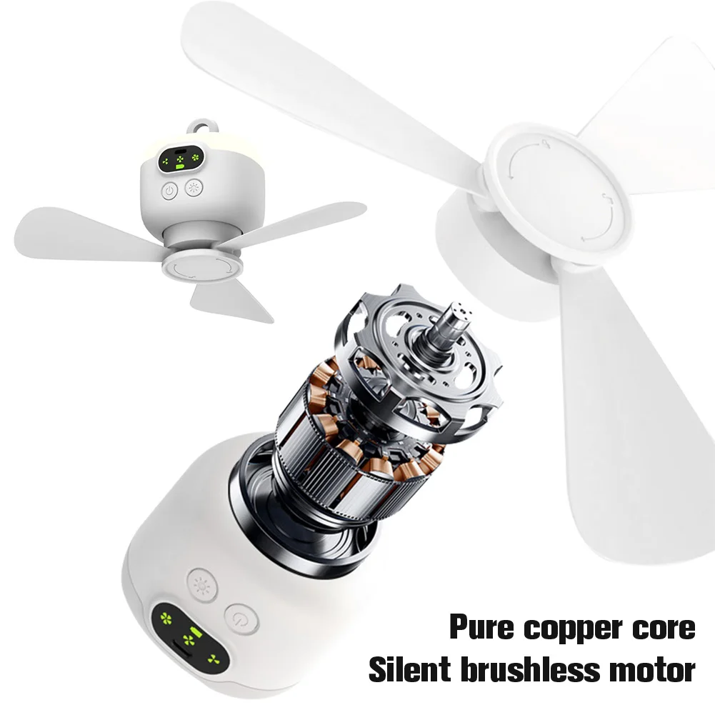 Draagbare plafondventilator, oplaadbare campingventilator met afstandsbediening, tentventilator, buitenventilator voor buitenslaapzaal