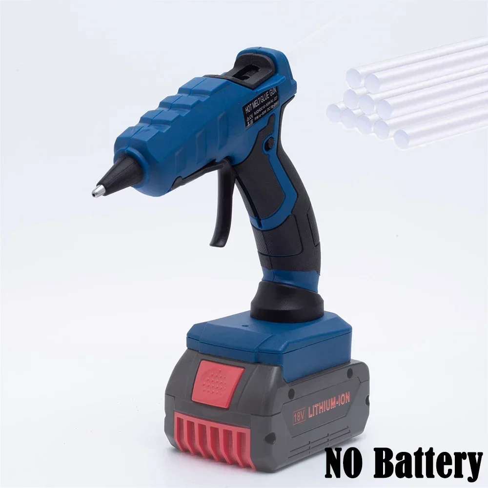 60W Cordless Hot Melt Glue Gun For Bosch 18V Lithium Battery Electric Repair DIY Gun With 10pcs Glue Sticks(NO Battery )