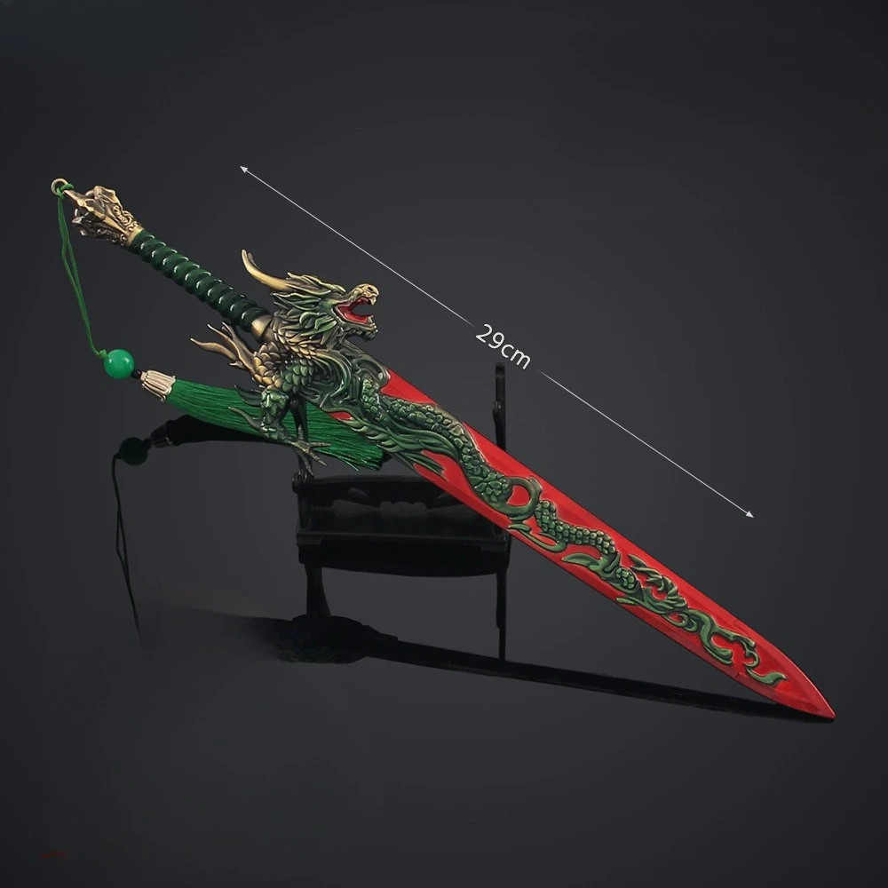 29 CM Fengshen Dodici Spade Divine Periferiche Due Draghi Spada Metallo Mestiere Arma Modello Da Collezione Scrivania Ornamento Ragazzo Giocattolo