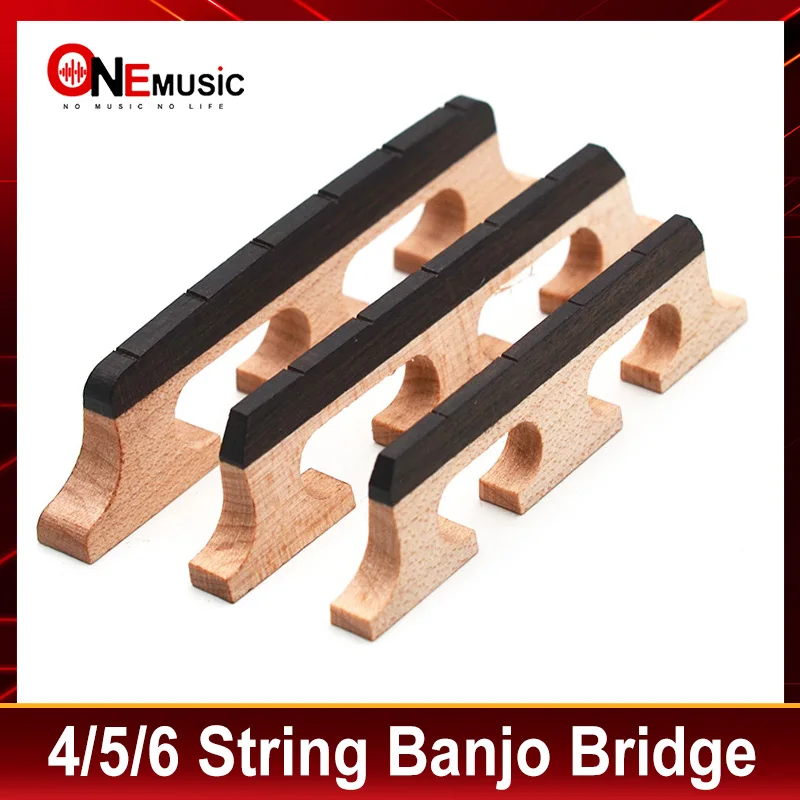 5Pcs 4/5/6-String Maple/Ebony Banjo Bridge Banjo Parts Banjo Accessories