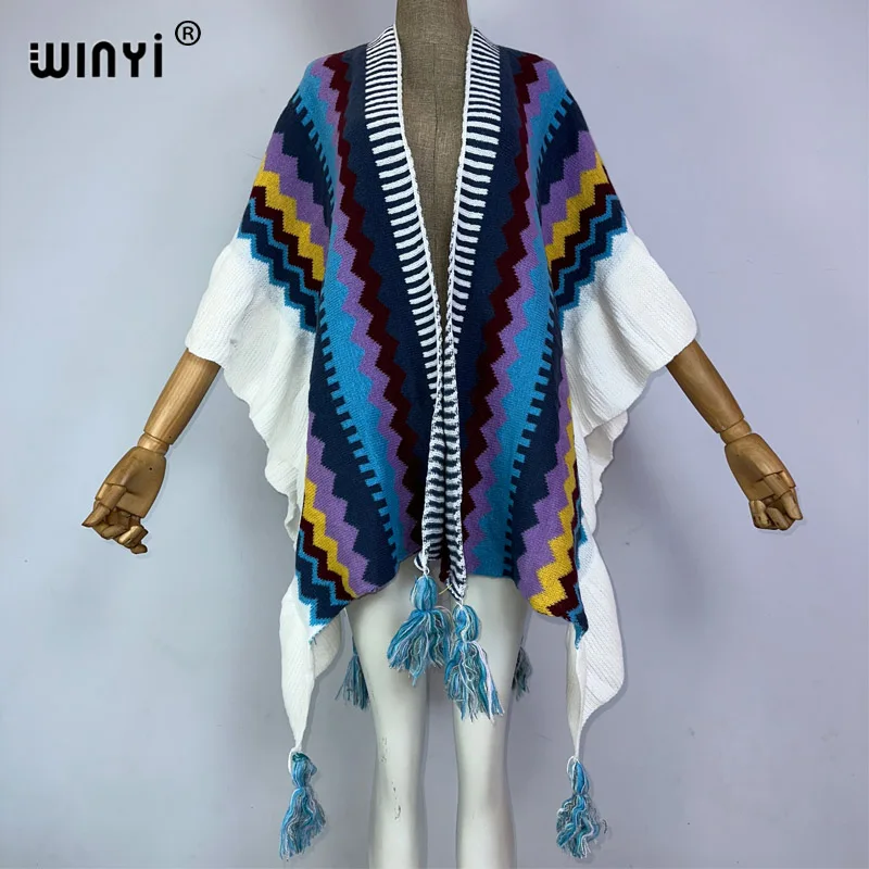 WINYI new poncho Women Knitting over coat for women 2023 moda femminile mantello bohémien nappa winter capas para mujer abbigliamento