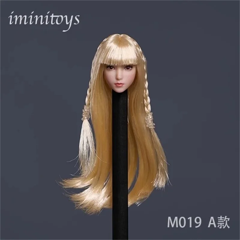 Iminitoys M019 1/12 Female Soldier Loli Sweet Cute Head Carving High Quality Model Toy Fit 6'' Action Figures Body In Stock