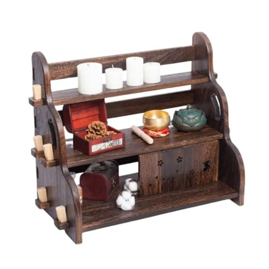 

Стол для алтаря с дверцами Духовный алтарь для дерева Стол для медитации Чайная церемония Буддийские молитвы Хранение кофейной стойки и разделения