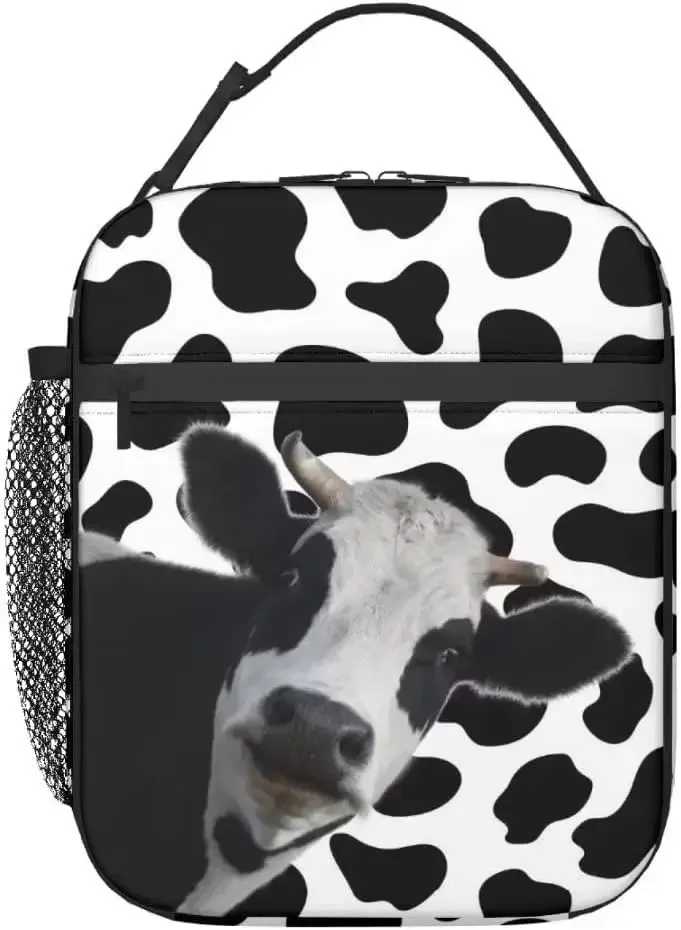 Funny Penguin Reusable Lunch Bag 8 X 4 X 10 Inches Cooler Bag Lunch Box Container with Adjustable for Picnic School Work