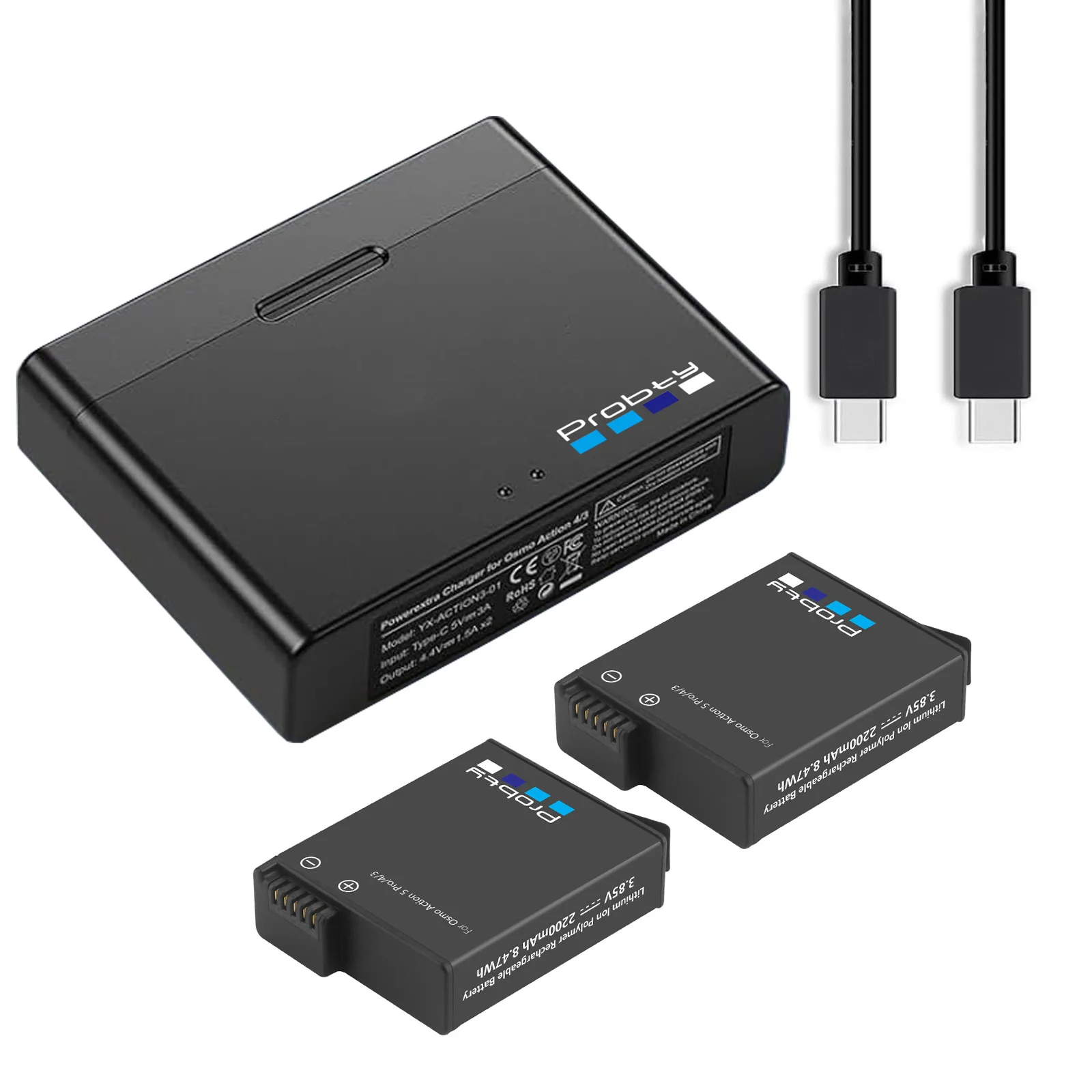 2200mAh Battery for DJI Osmo Action 6/5 Pro Action Camera Batteries And Fast Charger for Osmo 360 Osmo 3 4 5 Pro Accessories