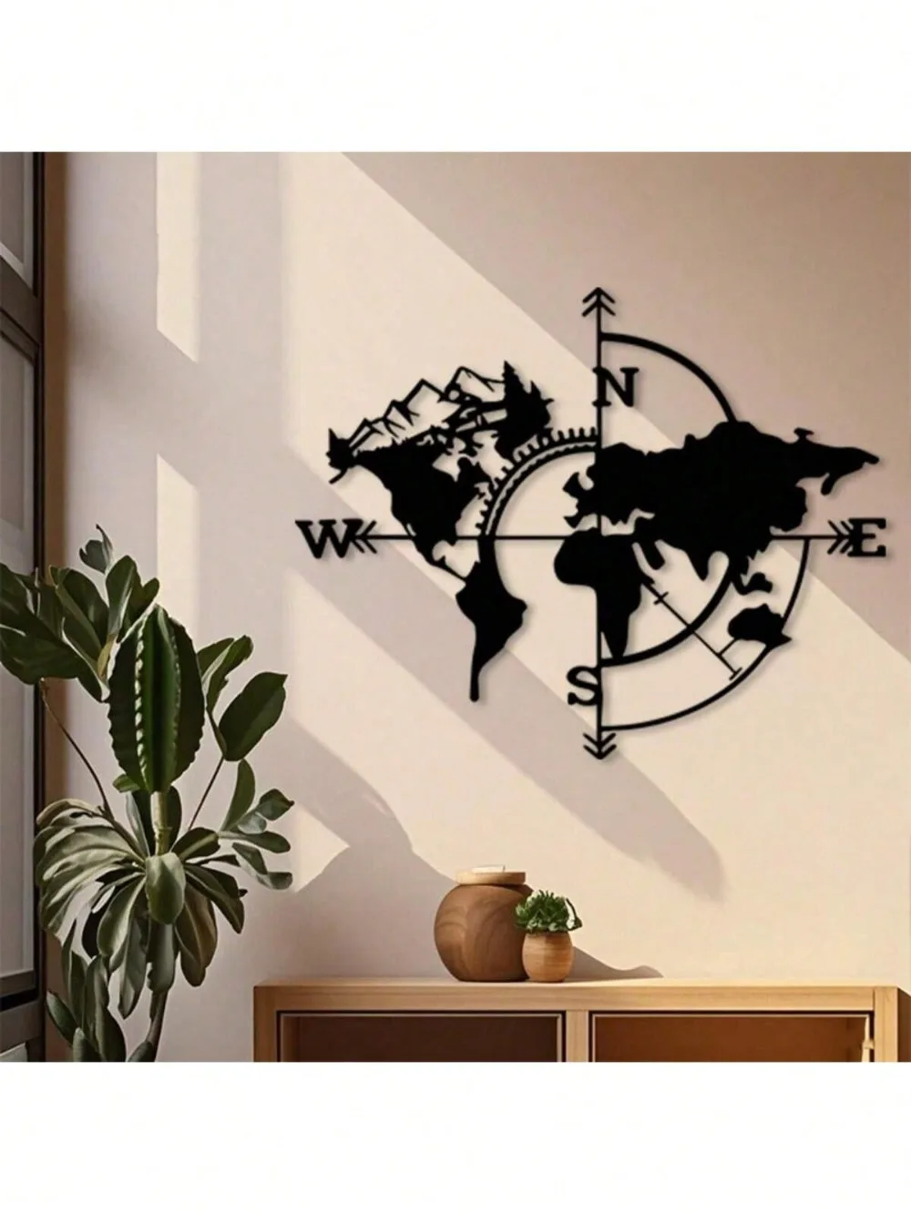 CIFbuy Vintage Metal Compass Wall Decor Nautical Star Iron Art for Garden Home Patio Yard Outdoor Ornament Rustic Home Decor