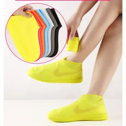 Vintage Rubber Boots Reusable Latex Waterproof Rain Shoes Cover Non-Slip Silicone Overshoes Boot Covers Unisex Shoes Accessories