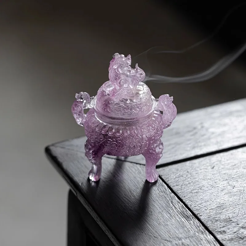 

Pastel ancient glazed Lowen incense burner plate incense burner incense seal burner retro creative tea table tea pet tea