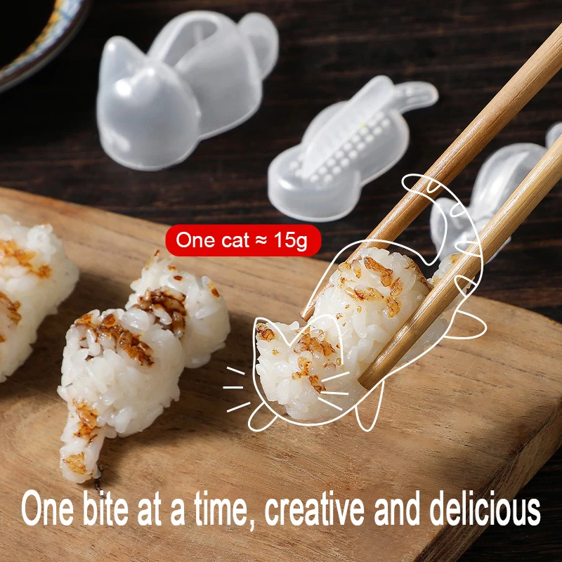 Onigiri Molds Cat Shape Sushi Making Tools Rice Balls Niguri Mold Rice Mold Shaper Deco Accessories for Sushi SSGJ004
