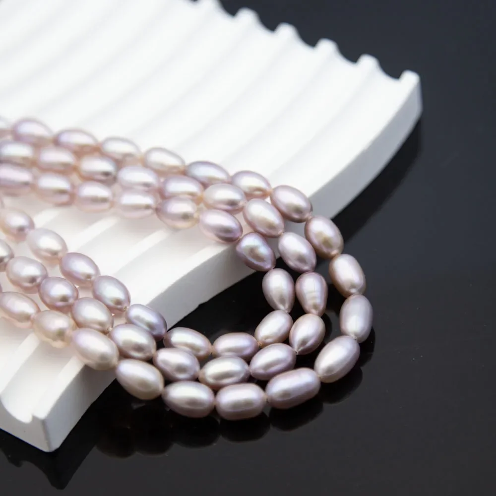 

AAA Grade Rice-shaped Natural Freshwater Pearl Loose Bead White Pink Purple Various Size Options for Jewelry Necklace Bracelet