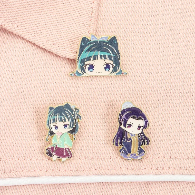 

Cute Girl Cartoon Enamel Brooch Lapel Pin Maomao Chibi Character Metal Badge Backpack Clothes Jewelry Accessory Gift For Friends