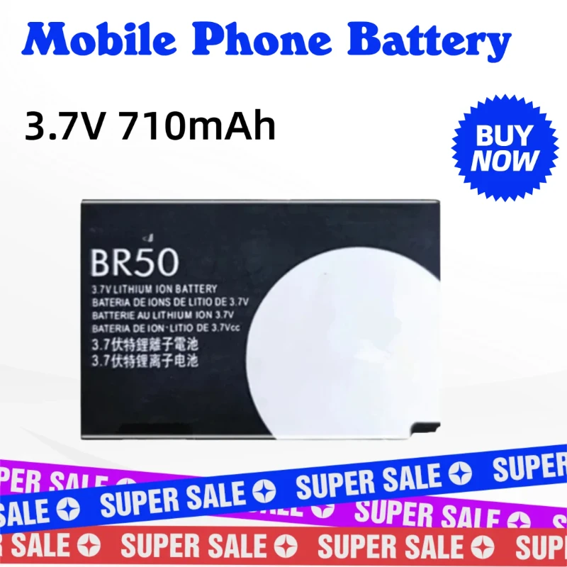 

New Replacement Mobile Phone Battery 3.7V 710mAh BR50 for Motorola Razr V3 V3c V3E V3i V3m V3r V3t V3Z Pebl U6 Prolife 300 500
