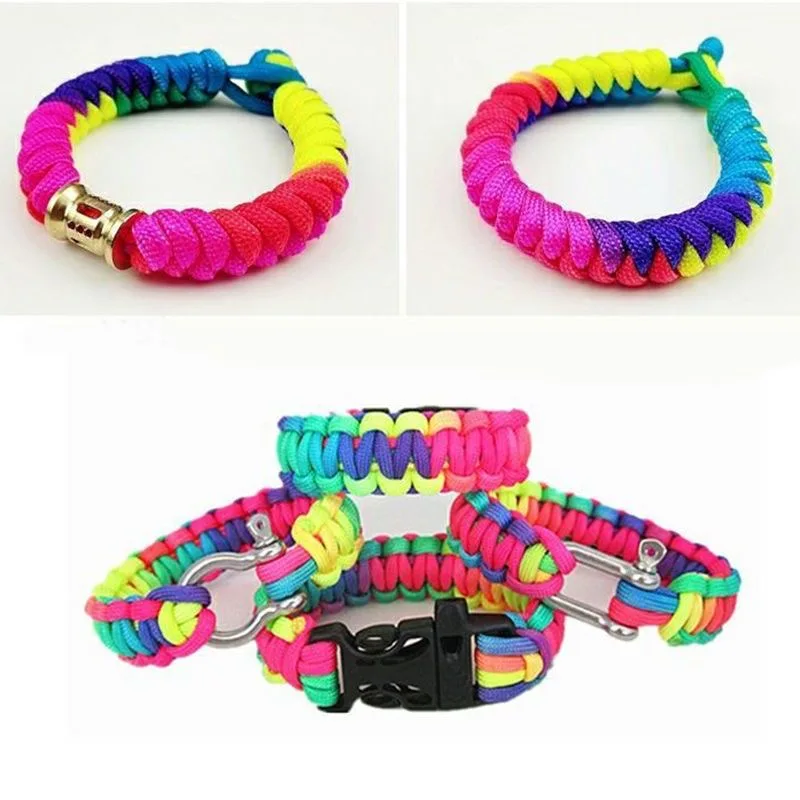 Zwei Farben einer 100-m-Rolle mit einem Durchmesser von 4 mm. Buntes siebenadriges Regenschirmseil, geeignet für handgewebte Armbänder und DIY-Webarten – Detail 8