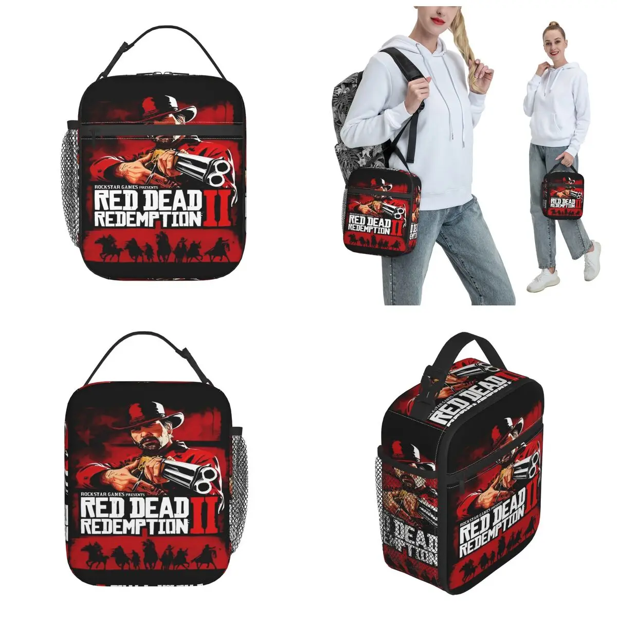 Borsa per il pranzo isolata Red Dead reredions Arthur Morgan Game Lunch Container causale Thermal Cooler Lunch Box per la scuola