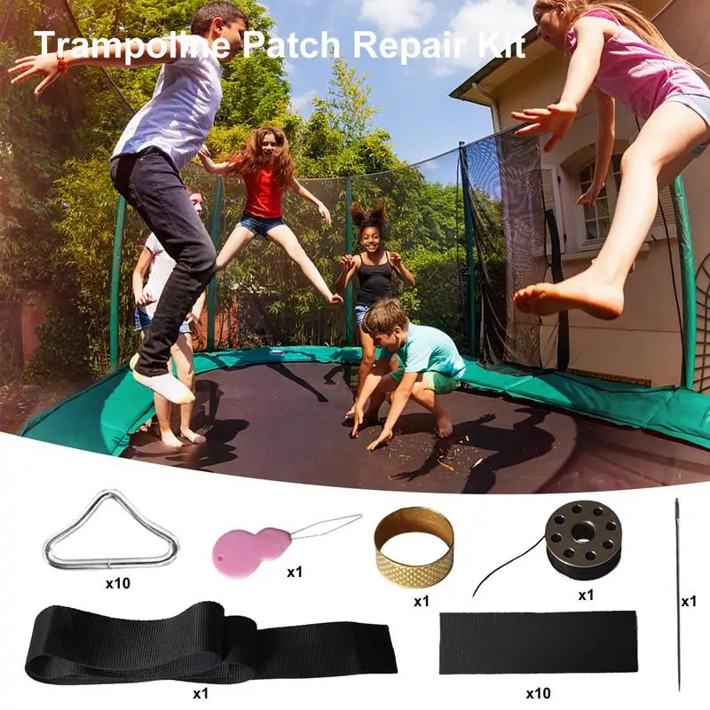 Trampoline Patch Replacement Repair Supplies Triangle Ring Buckle Wear Resistant Sturdy Complete Patch  ﻿
