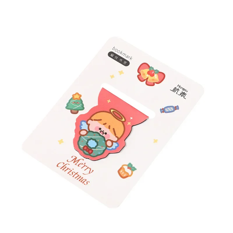 Cartoon christmas Magnet Magnetic Bookmarks Cute Magnet Page Markers Page Clips Bookmark For Student Office Reading Stationery