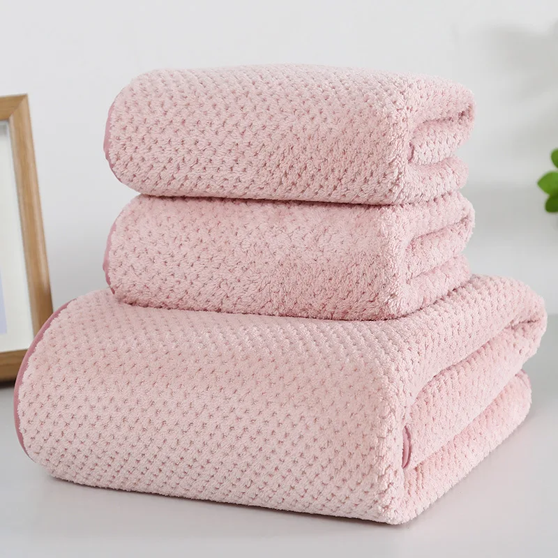 Coral Fleece Towel Bath Towel Set Soft Absorbent Children Adult Universal Skin-friendly Comfortable Can Hang Bath Supplies