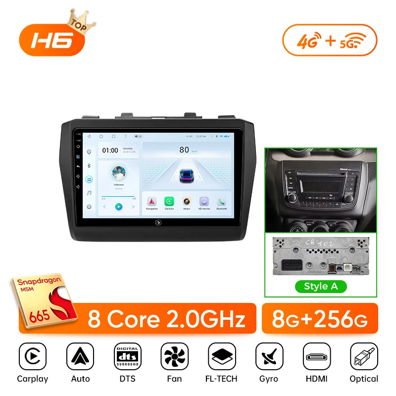 ANDROID - sio0119 Ainavi Autoradio 2 Din voor Suzuki Swift 2017-2021