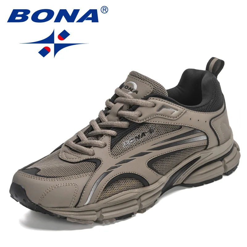 

BONA New Outdoor Walking Shoes Men Comfortable Sneakers ventilate Free Excellent Style Men Running Shoes Lace Up Athletic Shoe