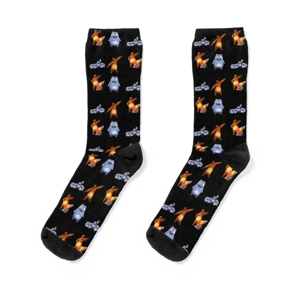 

Happy Lemmings Tabodi and Grizzy pack Socks kawaii fashionable christmas stocking Rugby Men Socks Women's